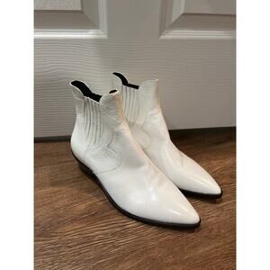 Rebecca Minkoff Women's Kaidienne Pointed Toe Leather Low-Heel Booties 7.5